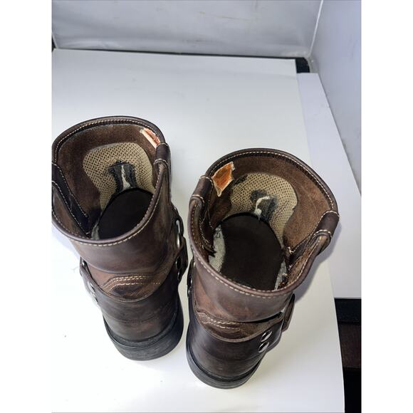 VNT Harley Davidson Harness Riding Boots Genuine Leather Square Toe Ankle Sz 9 - Picture 13 of 13